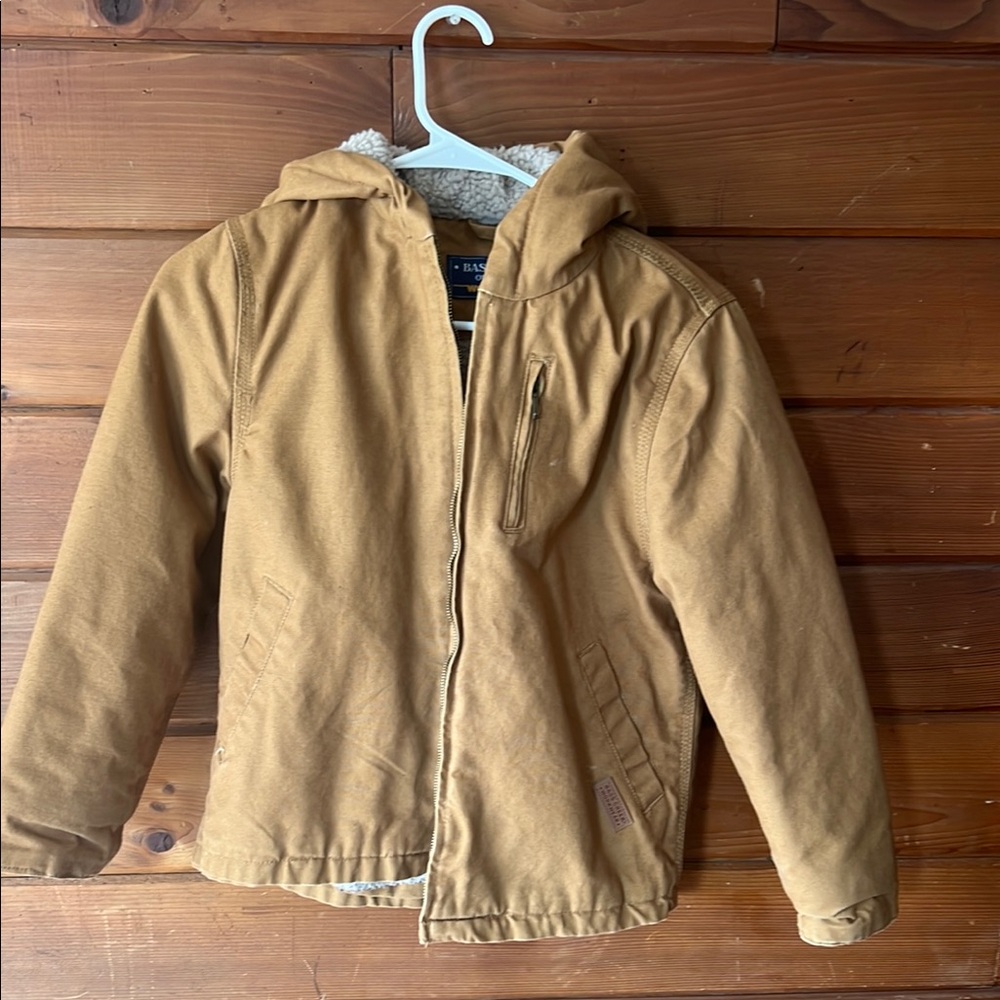 Boys Tan Hooded Jacket